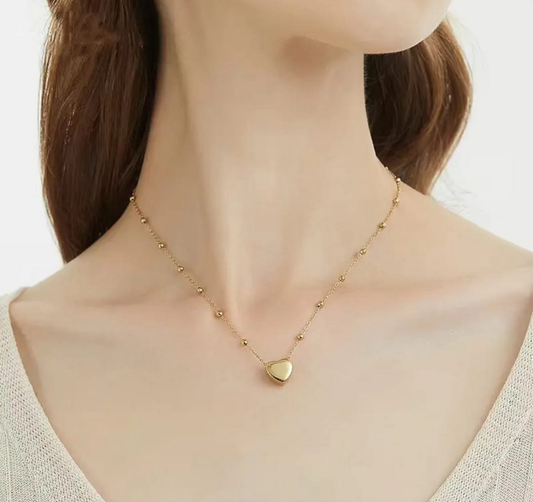 Serenity Golden Heart Chain Necklace